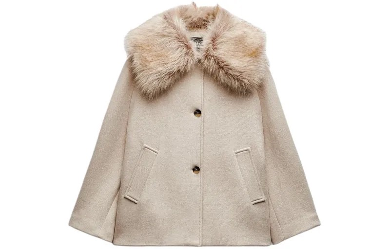 Пальто женское бежевое Zara