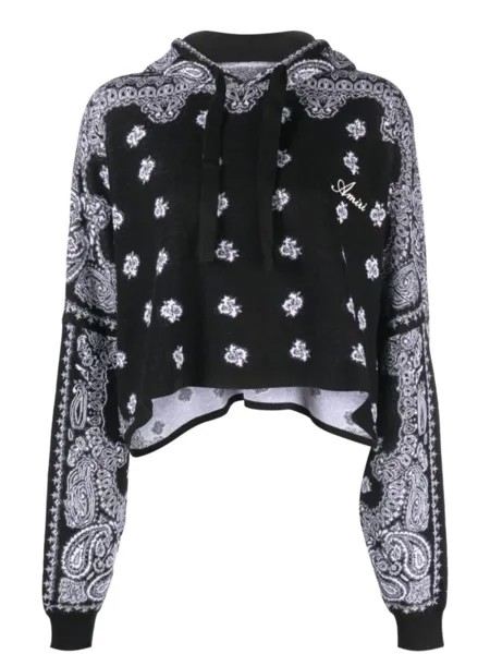 AMIRI трикотажное худи с узором Bandana, черный