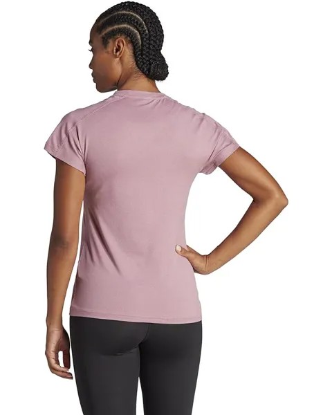 Футболка Adidas Aeroready Train Essentials Minimal Branding V-Neck T-Shirt, цвет Wonder Orchid