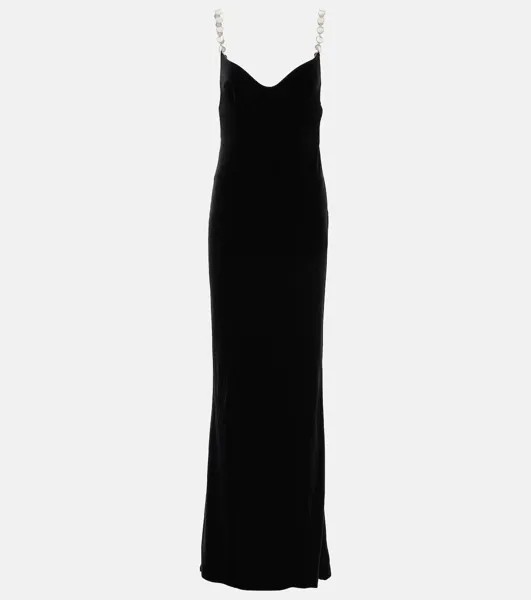 Бархатное платье avedon с декором Galvan, черный