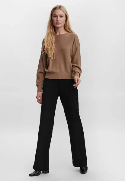 Свитшот Vero Moda U-BOOT-AUSSCHNITT, окраска сепия