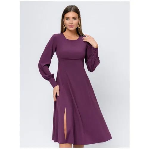 Платье 1001dress, повседневное, миди, размер 42, бордовый