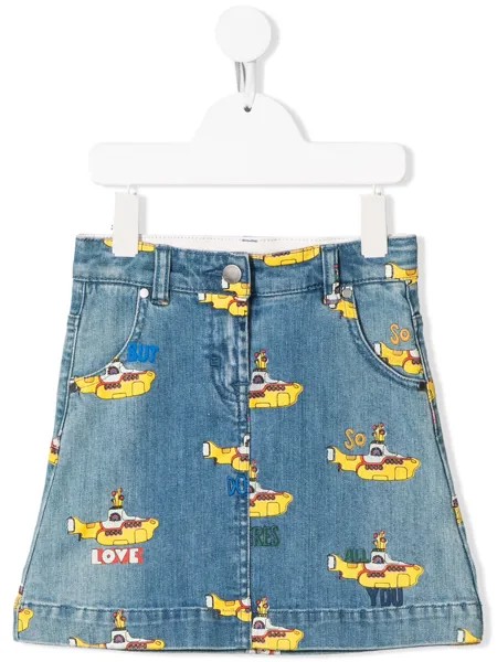 Stella McCartney Kids джинсовая юбка с принтом
