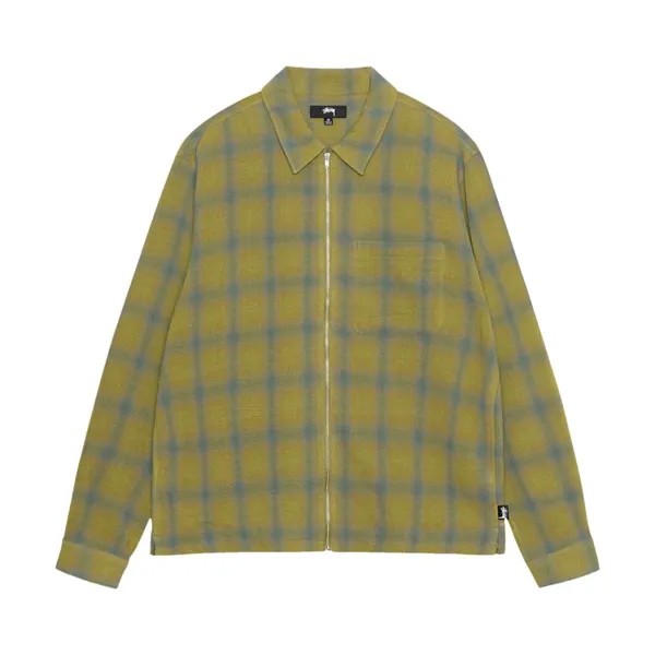 Рубашка Stussy Zip Twisted Yarn Plaid Shirt, разноцветный