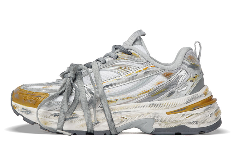 Кроссовки LINING Aurora 2K Lifestyle Shoes Women's Low-top White/Gold, белый/золотой