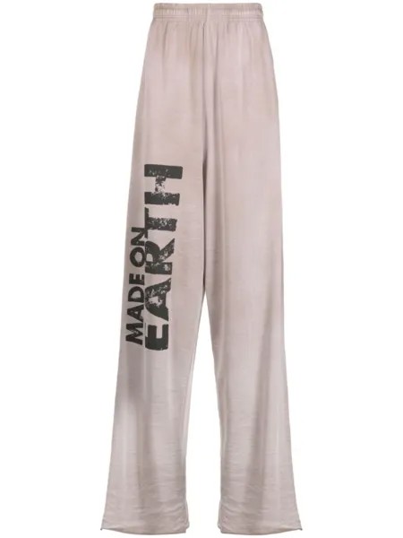 VETEMENTS спортивные брюки с надписью, нейтральный цвет