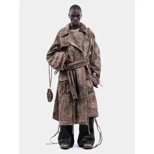 Пальто NO/FAITH STUDIOS Denim Coat, размер M, Шоколадный