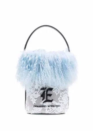 Ermanno Scervino кружевная сумка-ведро с нашивкой-логотипом