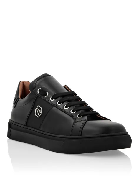 Кожаные низкие кеды Hexagon Philipp Plein, черный