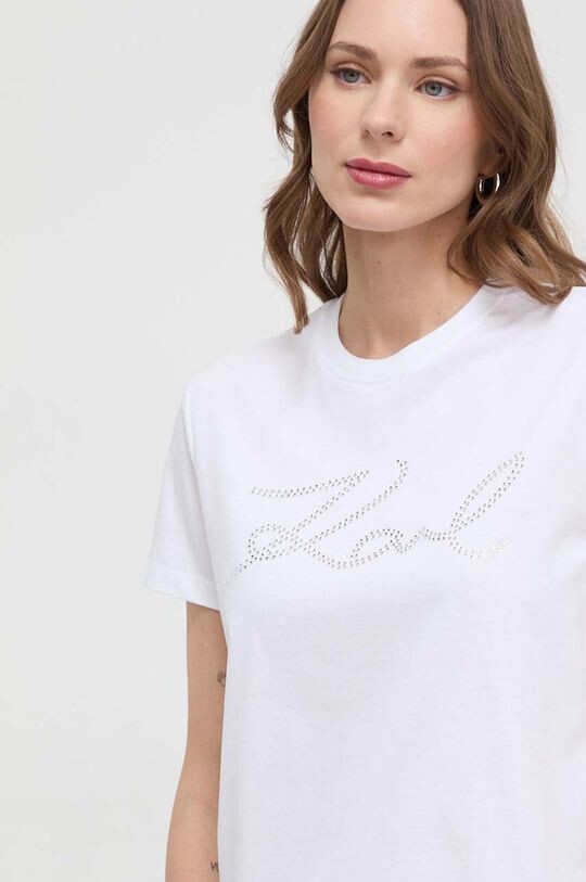 Хлопковая футболка Karl Lagerfeld, белый