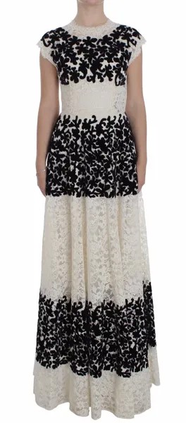 DOLCE - GABBANA Платье с цветочным принтом и кружевом Ricamo, длинное бальное платье макси IT38 / US4/ S Рекомендуемая розничная цена 2100 долларов США.