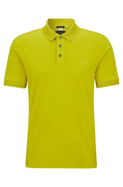 Рубашка-поло Hugo Boss Porsche X Boss Mercerized-cotton Slim-fit, зелёный