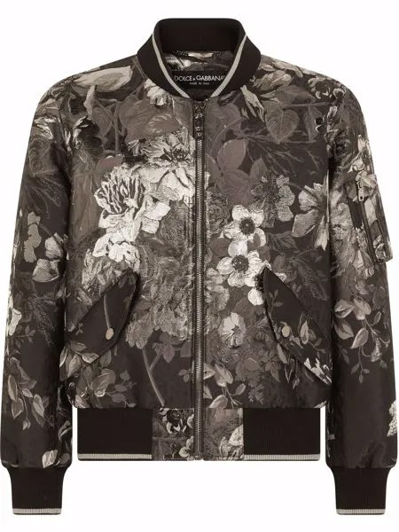 Dolce & Gabbana бомбер с цветочным принтом