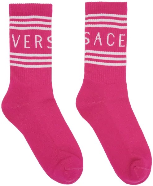 Розовые винтажные носки 90-х Versace