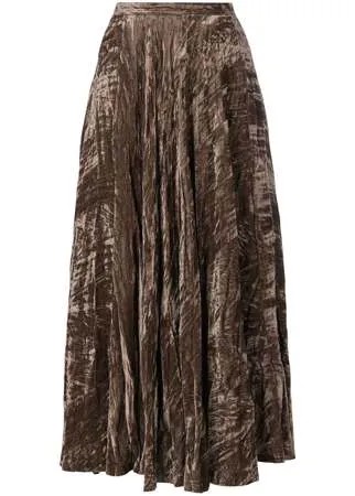 Yves Saint Laurent Pre-Owned бархатная юбка макси с жатым эффектом