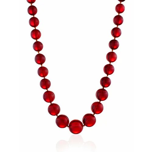 Бусы AmberHandmade, янтарь, длина 51 см, красный