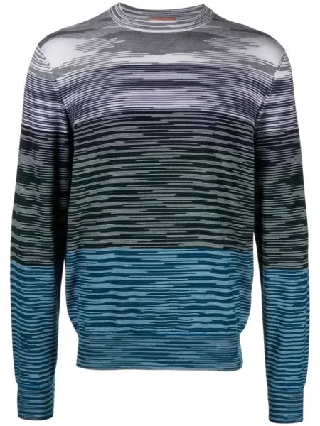 Missoni шерстяной джемпер в полоску, синий