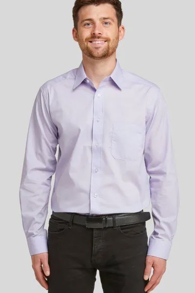 Сиреневая классическая рубашка с длинным рукавом Easy Care Double TWO, фиолетовый