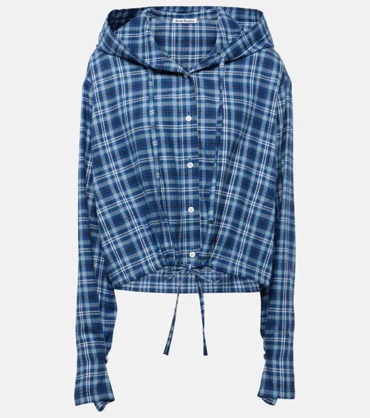Фланелевая хлопковая рубашка Sip Acne Studios, синий