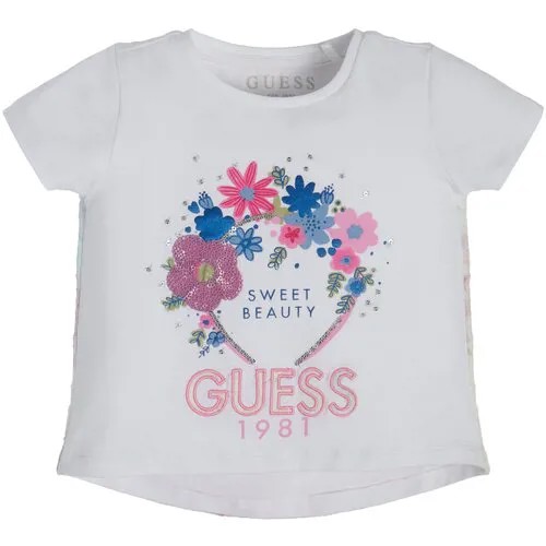 Футболка GUESS, хлопок, размер 104, белый