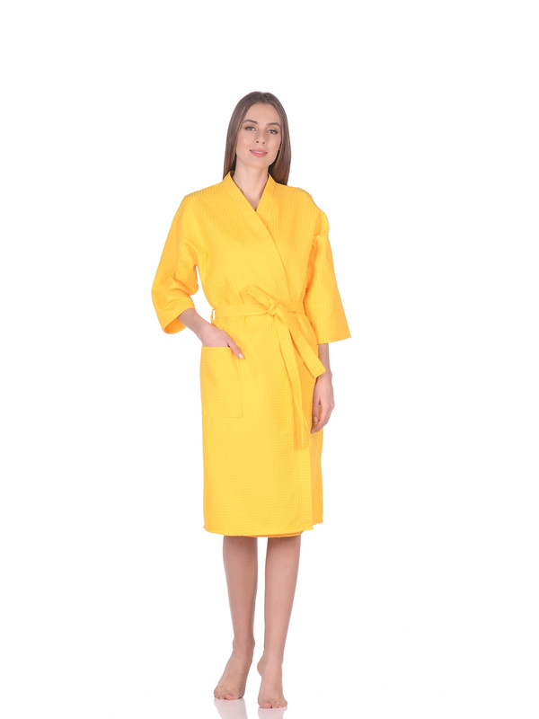 Халат женский Bio-Textiles HVKM желтый 56-58 RU