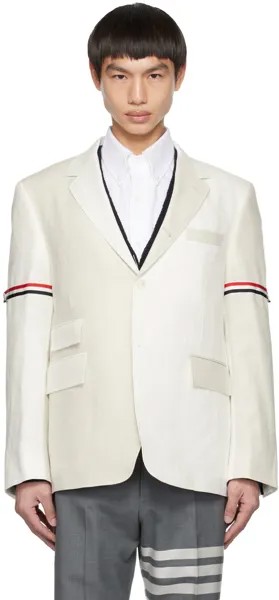 Thom Browne Бело-бежевый пиджак со вставками