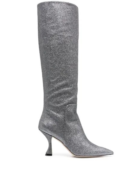 Stuart Weitzman сапоги с кристаллами, серебристый