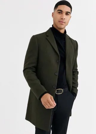 Пальто из смесовой шерстяной ткани высокого качества Rudie-Зеленый