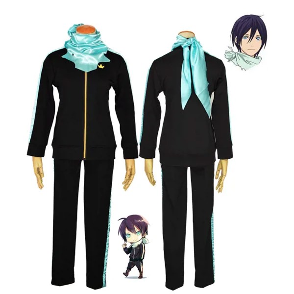 Костюм для косплея аниме Noragami Yato из жакета, брюк, шарфа и парика