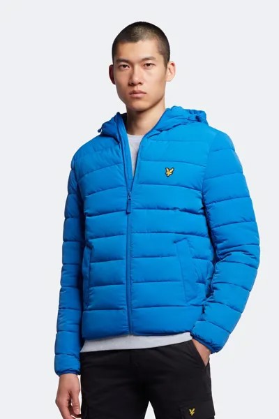 Светлый пуховик синего цвета Lyle & Scott, синий