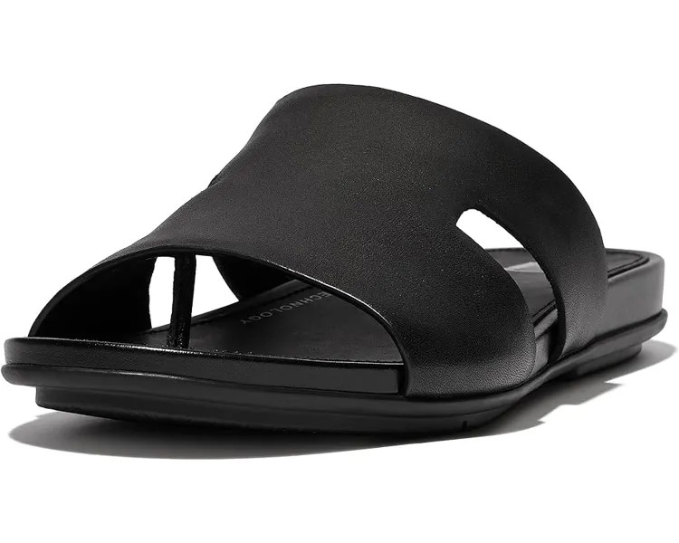 Сандалии FitFlop Gracie Leather H-Bar Slides, цвет All Black
