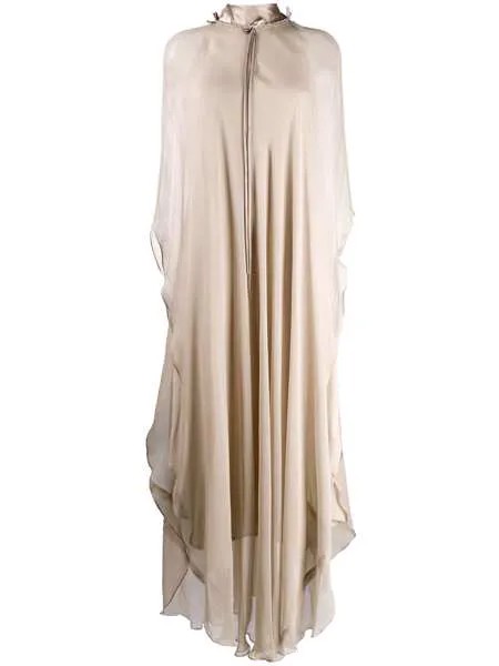 Irina Schrotter шифоновое платье с высоким воротником
