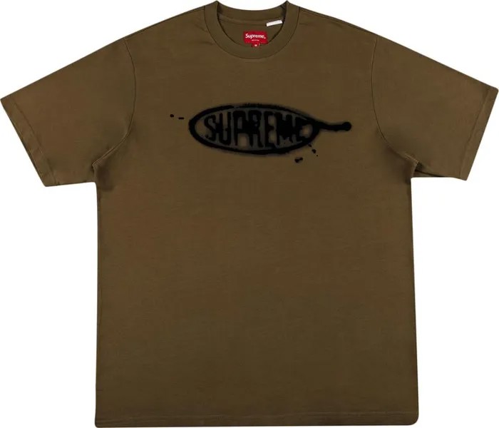 Футболка Supreme Ink Blot Short-Sleeve Top 'Olive Brown', коричневый