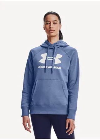 Худи Under Armour Rival Fleece Logo Hoodie размер XS, mineral blue/white