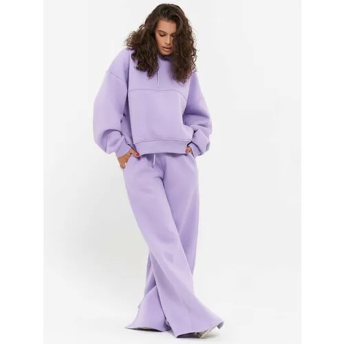 Костюм Little Secret, худи и брюки, спортивный стиль, свободный силуэт, утепленный, размер M, фиолетовый