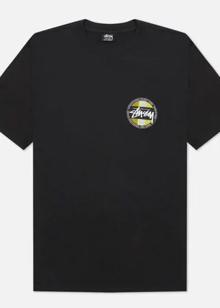 Мужская футболка Stussy Classic Dot Pigment Dyed, цвет чёрный, размер XS