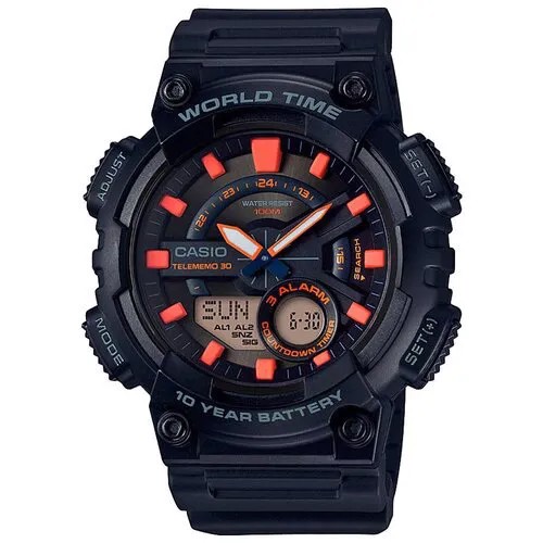 Наручные часы CASIO Collection AEQ-110W-1A2, черный, красный