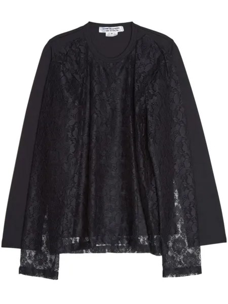 Топ Raschel с кружевной вставкой Comme Des Garçons Comme Des Garçons, черный