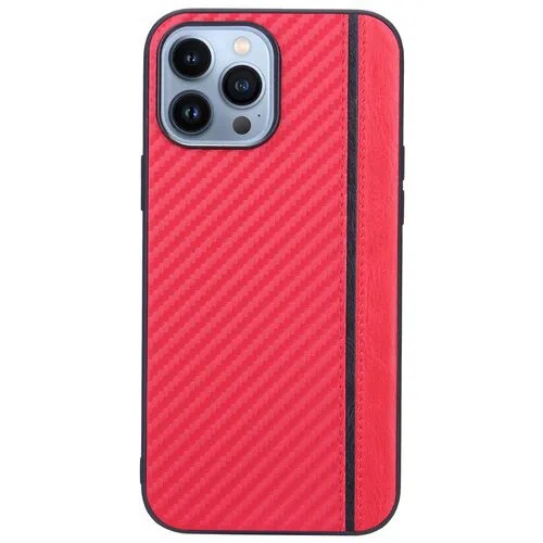 Чехол накладка для Apple iPhone 13 Pro Max, G-Case Carbon, красная