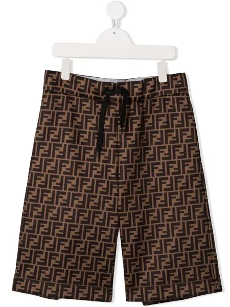 Fendi Kids шорты с логотипом
