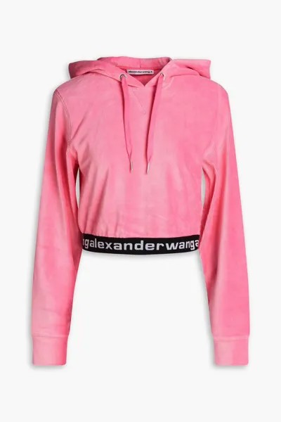 Укороченное вельветовое худи из эластичного хлопка Alexanderwang.T, розовый