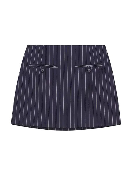 Мини-юбка Annette в тонкую полоску Staud, цвет navy pinstripe