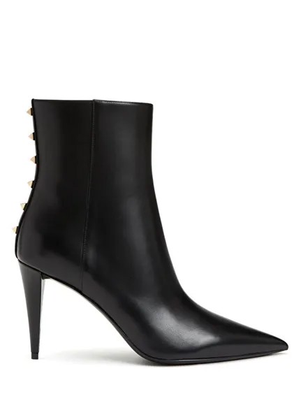 Черные женские кожаные ботинки troc Valentino Garavani
