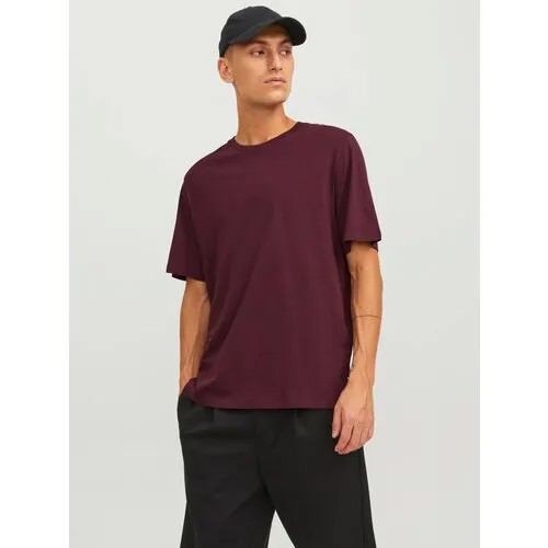 Футболка Jack & Jones PLAIN CREW NECK, размер S, бордовый