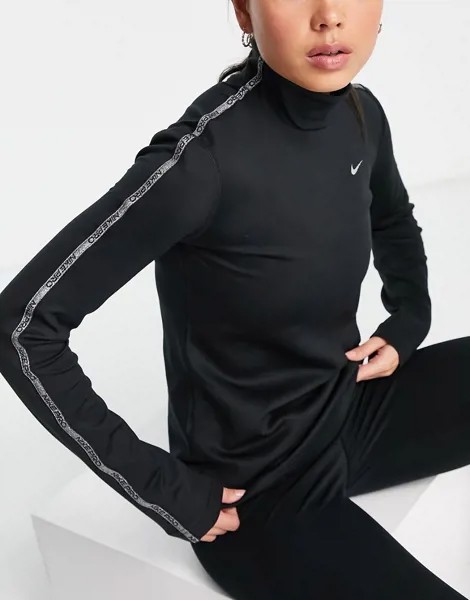 Черный лонгслив Nike Pro Training Sparkle-Черный цвет