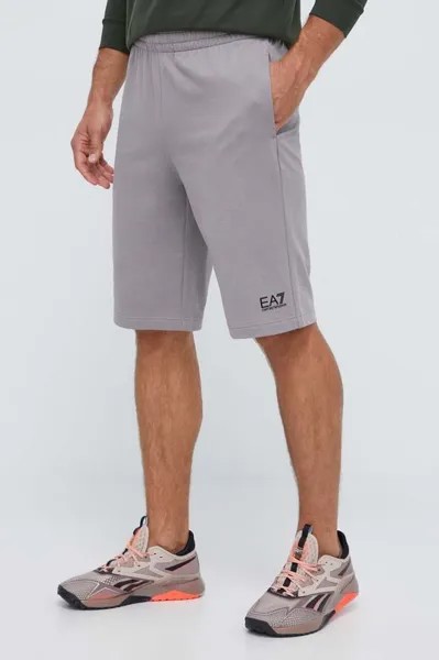 Шорты EA7 Emporio Armani, серый