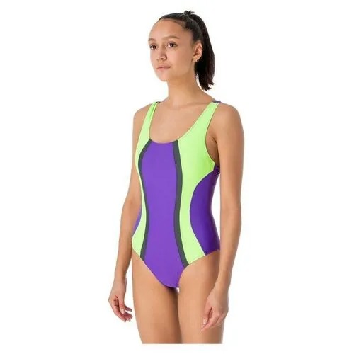 Купальник гимнастический  ONLYTOP, размер 40, фиолетовый, зеленый