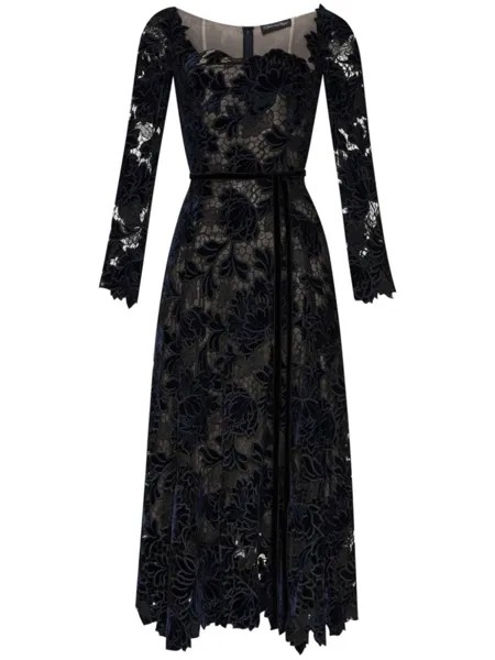 Oscar de la Renta платье цвета пиона из бархата, синий