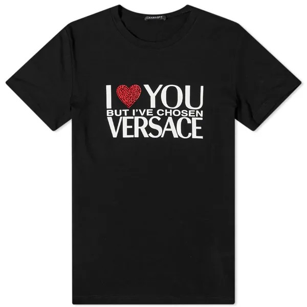 Versace Футболка с принтом I Love, черный