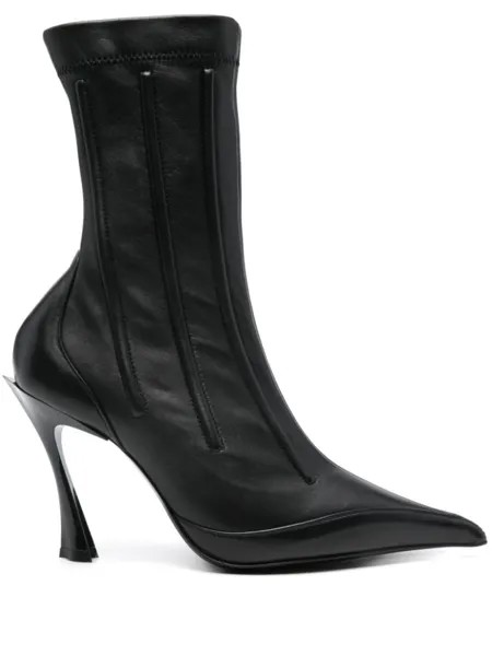 Mugler сапоги с тиснением, черный